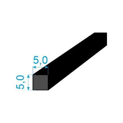 Bezpečná Platba 0539005 Pryžový profil 5x5mm NBR 70°Sh čtvercový